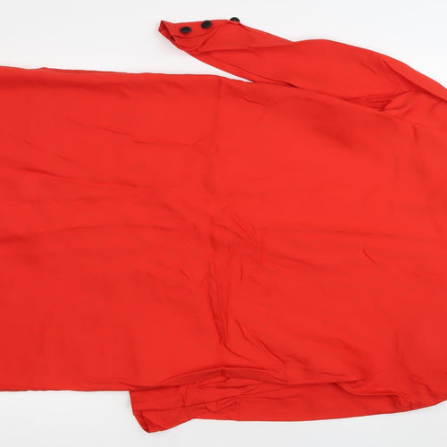Janina Schreck Women’s Red Shirt Dress Size 12 Viscose Vintage