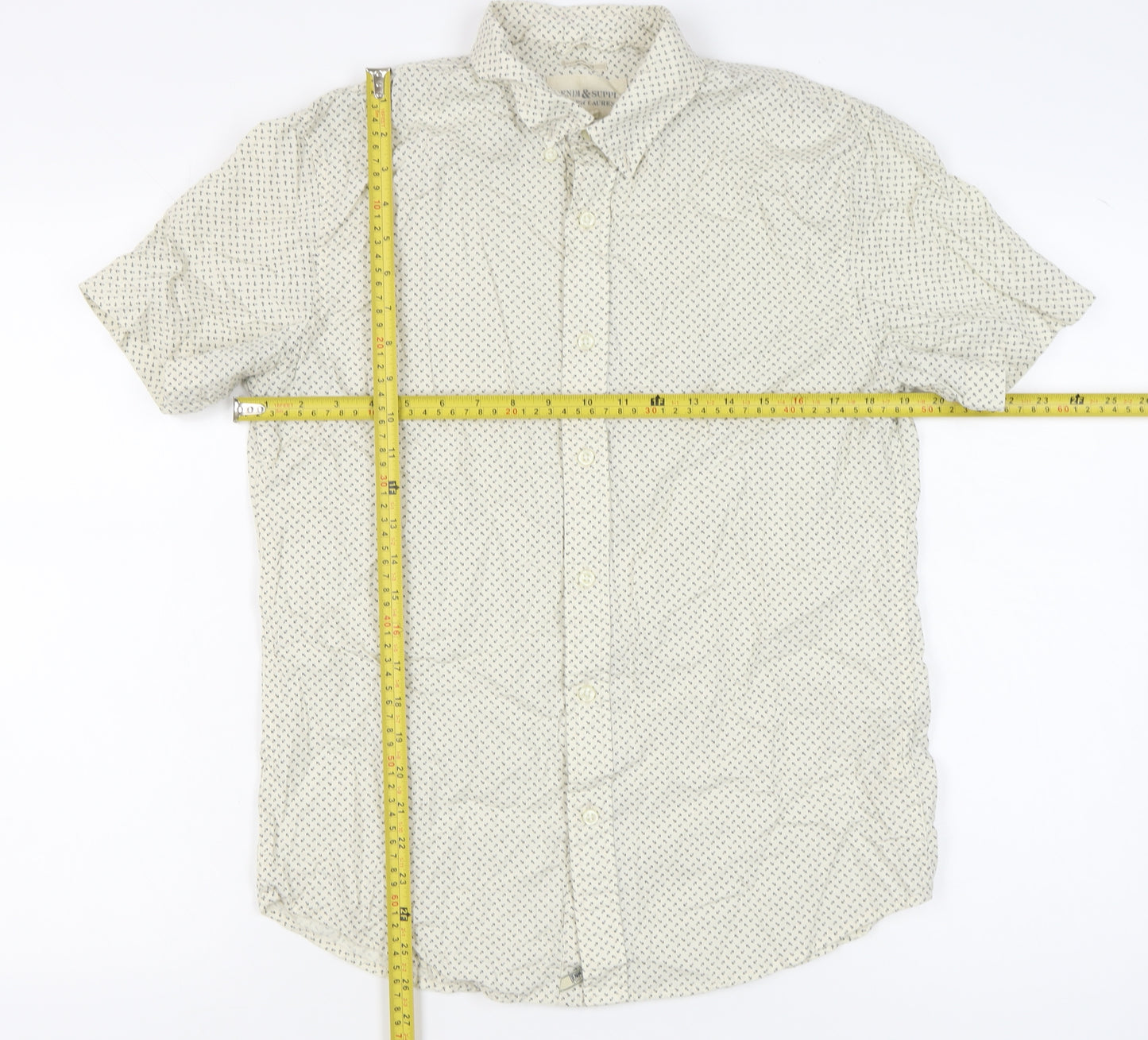 Ralph Lauren Men’s White Nautical Print M Short Sleeve Button-Up Shirt