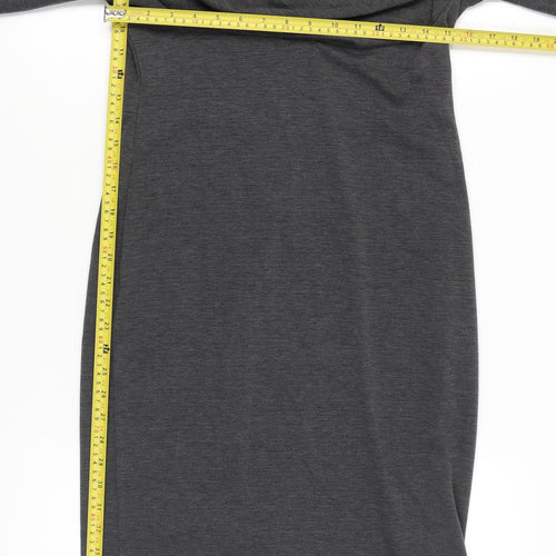 Betty Jackson Black Women’s Grey Sheath Dress Size 12 Cowl Neck