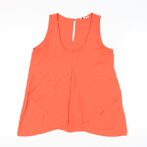 Red Herring Womens Orange Sleeveless Tunic Tank Top Size 10
