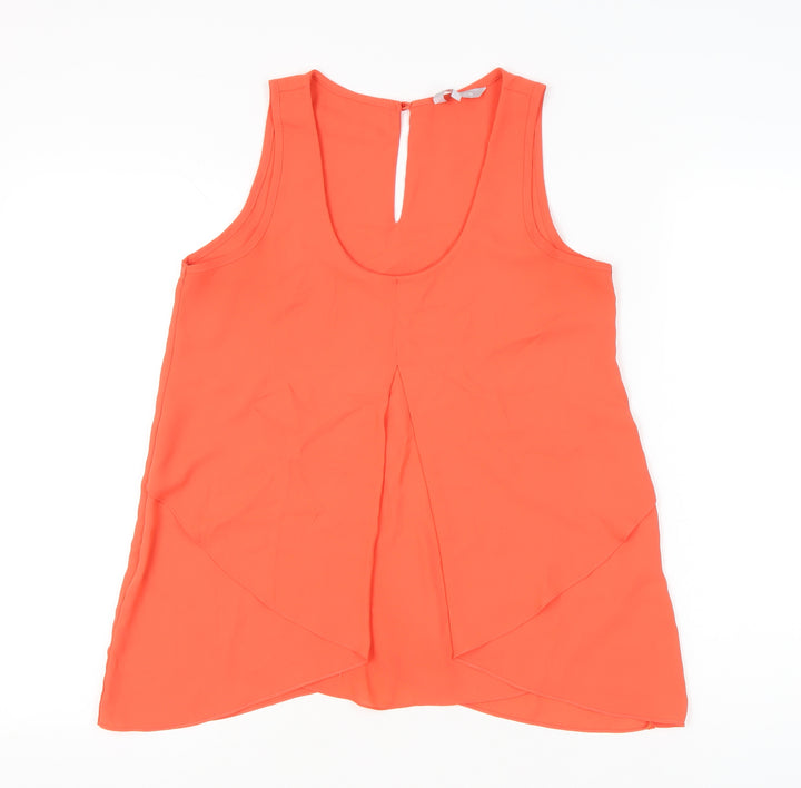 Red Herring Womens Orange Sleeveless Tunic Tank Top Size 10