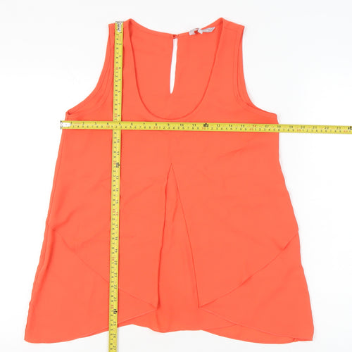 Red Herring Womens Orange Sleeveless Tunic Tank Top Size 10