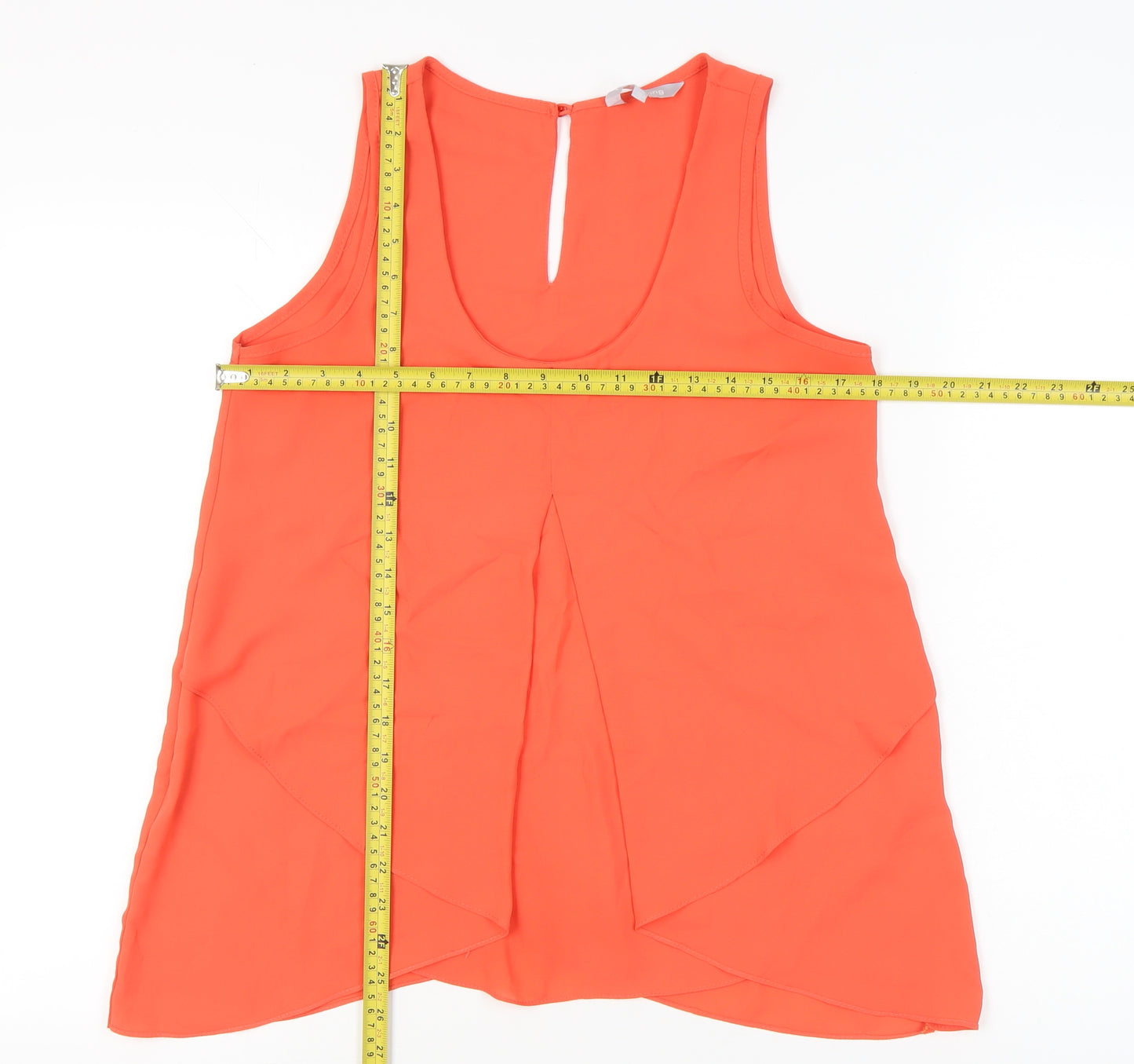 Red Herring Womens Orange Sleeveless Tunic Tank Top Size 10