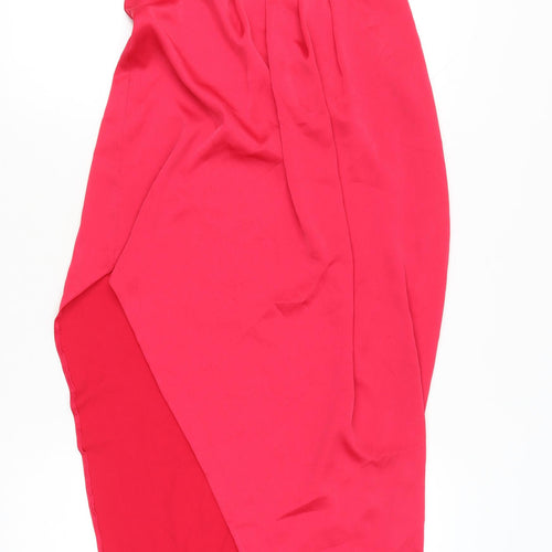 ASOS Women’s Red Size 12 Hi-Low Wrap Cocktail Party Dress