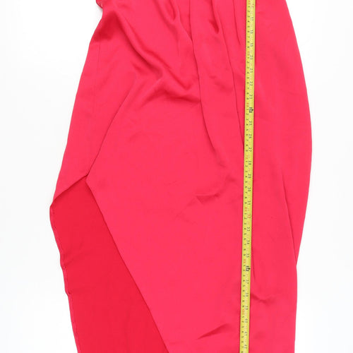 ASOS Women’s Red Size 12 Hi-Low Wrap Cocktail Party Dress