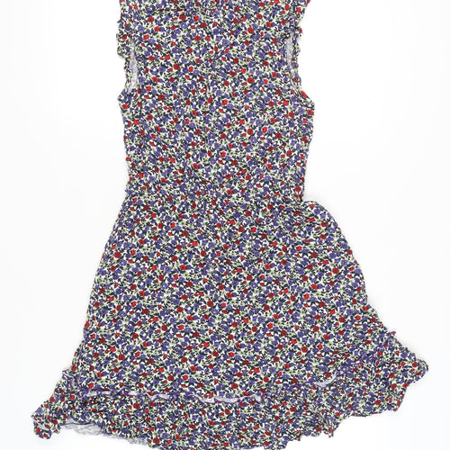 Oasis Womens Multicoloured Floral A-Line Dress Size 10