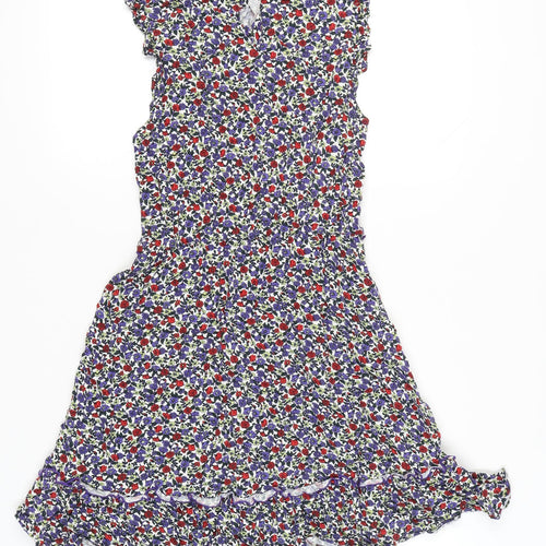 Oasis Womens Multicoloured Floral A-Line Dress Size 10