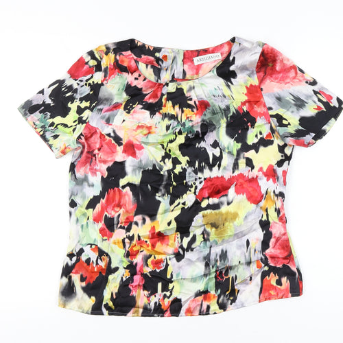 Artigiano Womens Multicoloured Silk Floral Blouse UK 12