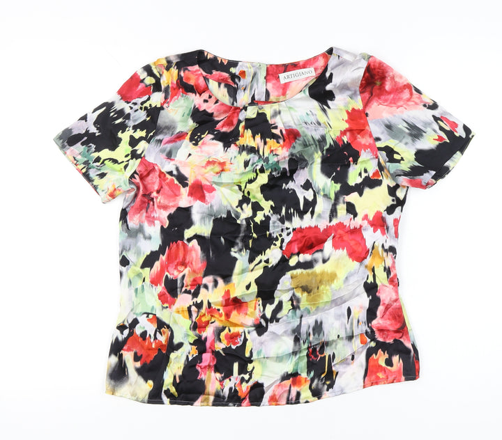 Artigiano Womens Multicoloured Silk Floral Blouse UK 12