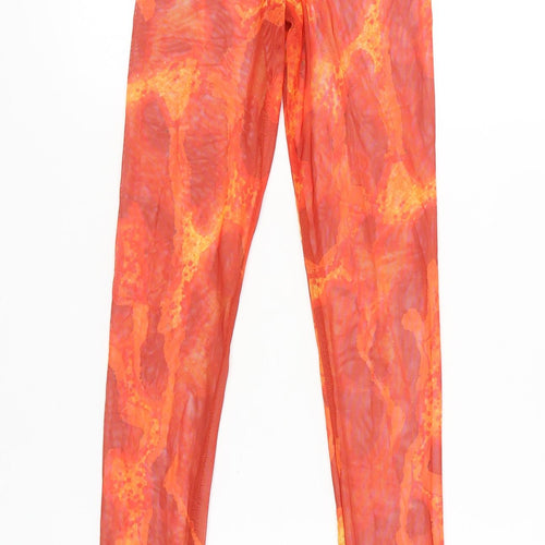 PrettyLittleThing Women’s Orange Mesh Leggings Size 4 High Rise