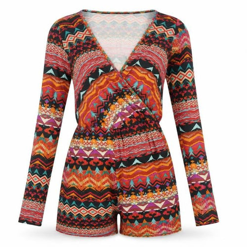 Boohoo Women’s Multicoloured XS Long Sleeve Geometric Playsuit