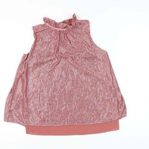 Next Women’s Pink High Neck Sleeveless Tunic Blouse Size 10