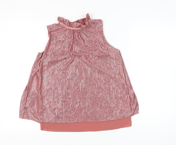 Next Women’s Pink High Neck Sleeveless Tunic Blouse Size 10