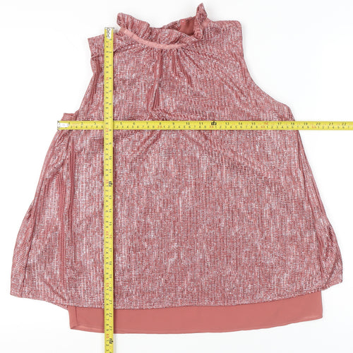 Next Women’s Pink High Neck Sleeveless Tunic Blouse Size 10