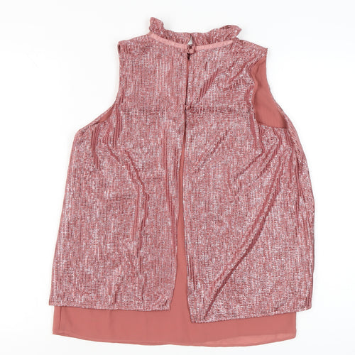 Next Women’s Pink High Neck Sleeveless Tunic Blouse Size 10