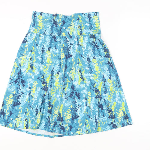 Royal Robbins Womens Blue Floral A-Line Skirt XS Knee Length Cotton Blend