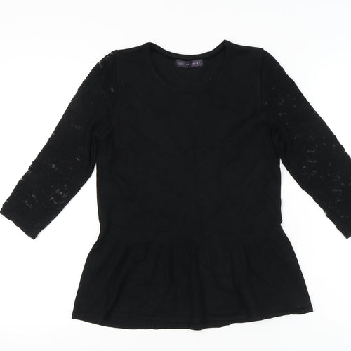 Marks and Spencer Womens Black Lace Tunic Blouse UK 10