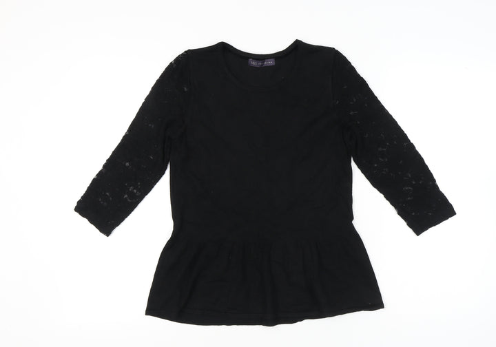 Marks and Spencer Womens Black Lace Tunic Blouse UK 10