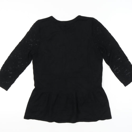 Marks and Spencer Womens Black Lace Tunic Blouse UK 10