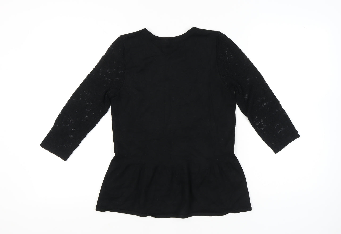 Marks and Spencer Womens Black Lace Tunic Blouse UK 10