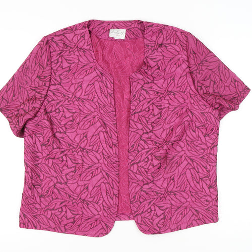 Lady G Women’s Pink Floral Blouse Size 18 Short Sleeve Tunic