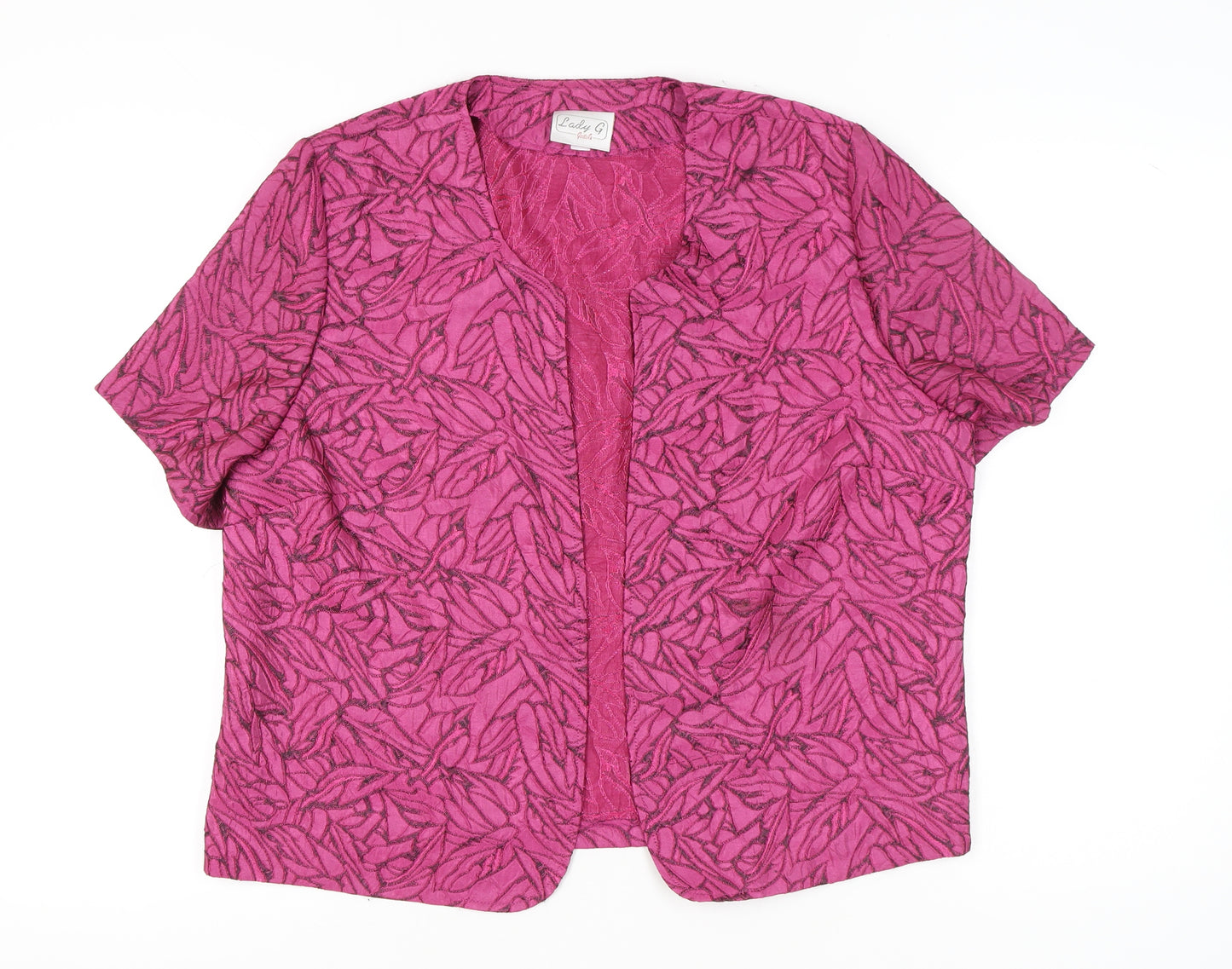 Lady G Women’s Pink Floral Blouse Size 18 Short Sleeve Tunic