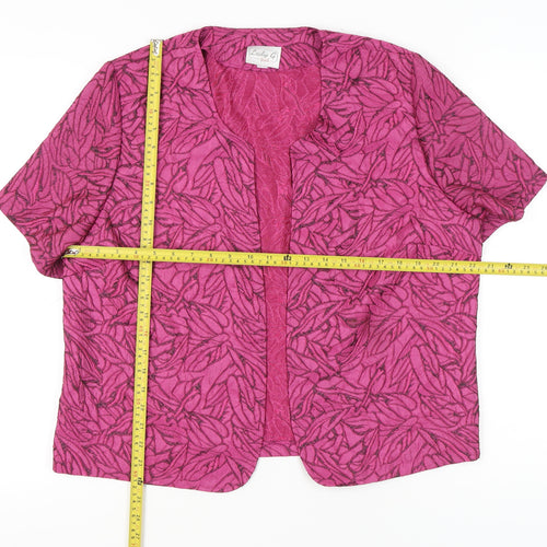 Lady G Women’s Pink Floral Blouse Size 18 Short Sleeve Tunic