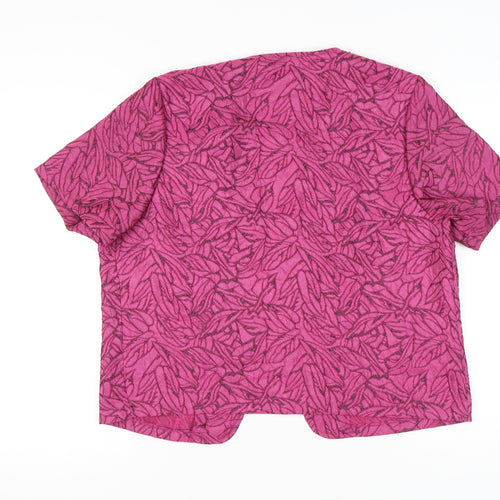 Lady G Women’s Pink Floral Blouse Size 18 Short Sleeve Tunic