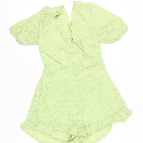 Miss Selfridge Women’s Green Polyester Lace-Up Playsuit UK 12