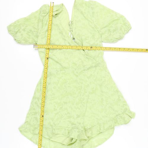 Miss Selfridge Women’s Green Polyester Lace-Up Playsuit UK 12