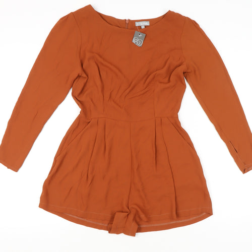 Love Womens Orange Long Sleeve Polyester Playsuit Size L