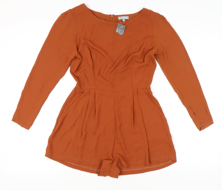 Love Womens Orange Long Sleeve Polyester Playsuit Size L