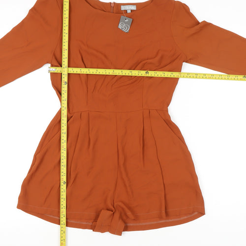 Love Womens Orange Long Sleeve Polyester Playsuit Size L