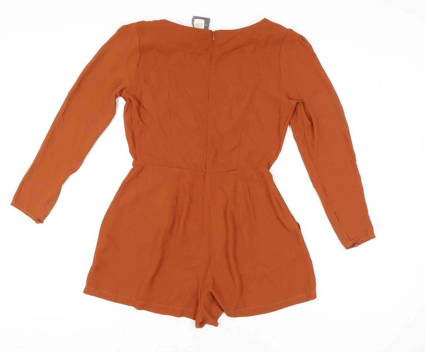 Love Womens Orange Long Sleeve Polyester Playsuit Size L