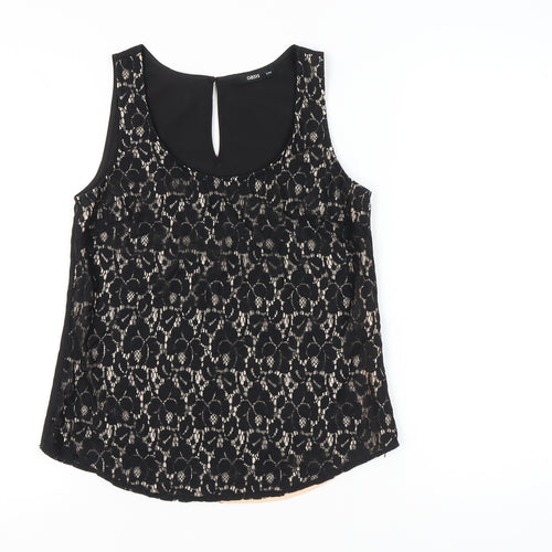 Oasis Womens Black Lace Sleeveless Blouse UK 8 Camisole Top