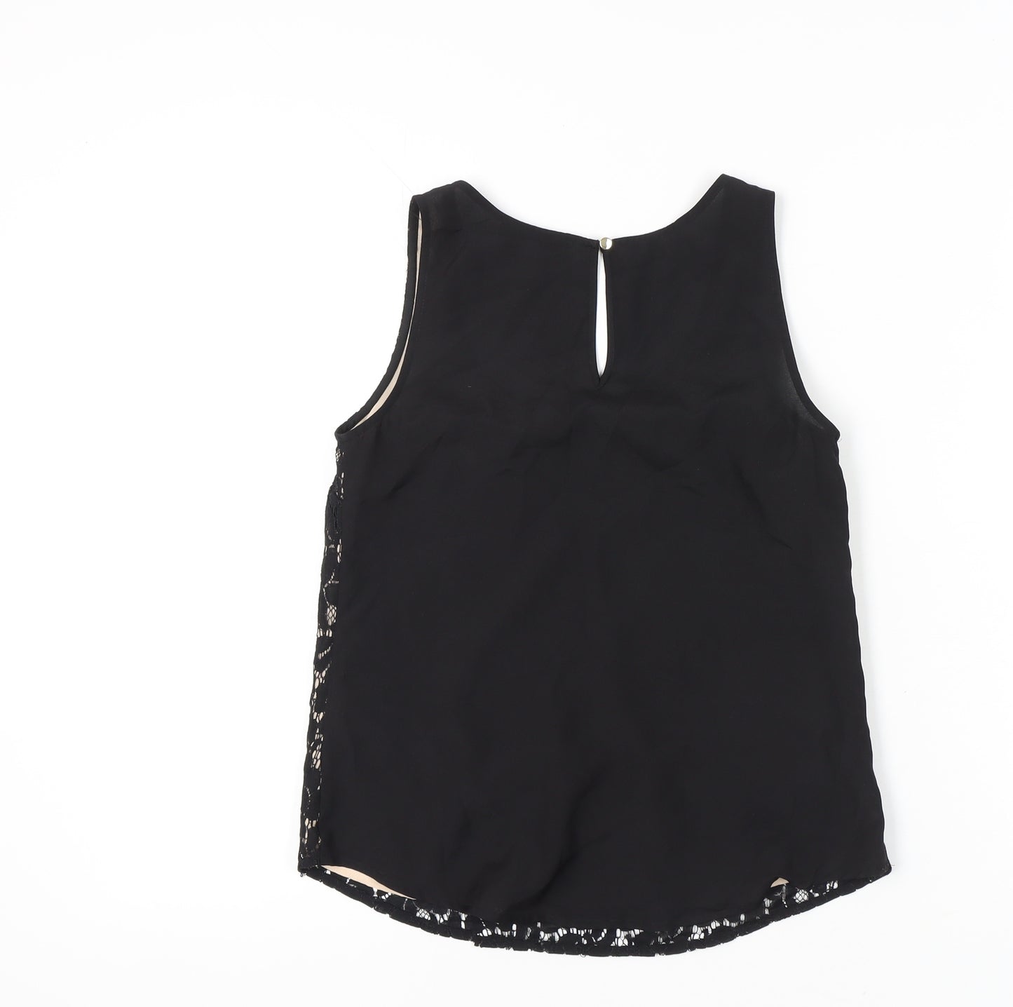 Oasis Womens Black Lace Sleeveless Blouse UK 8 Camisole Top