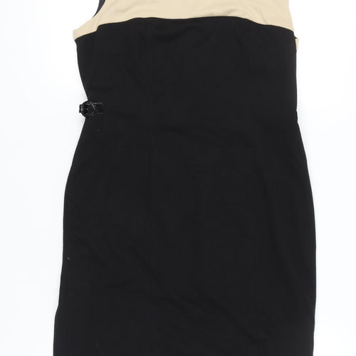 Precis Women’s Black Beige Colourblock Sheath Dress Size 14 Workwear