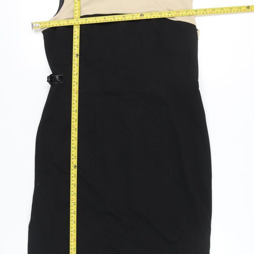 Precis Women’s Black Beige Colourblock Sheath Dress Size 14 Workwear