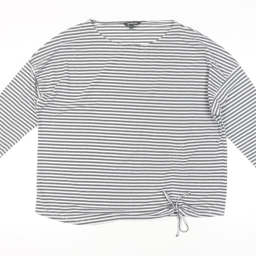 Bonmarché Women’s Black Stripe Relaxed Fit Jersey Top Size 20