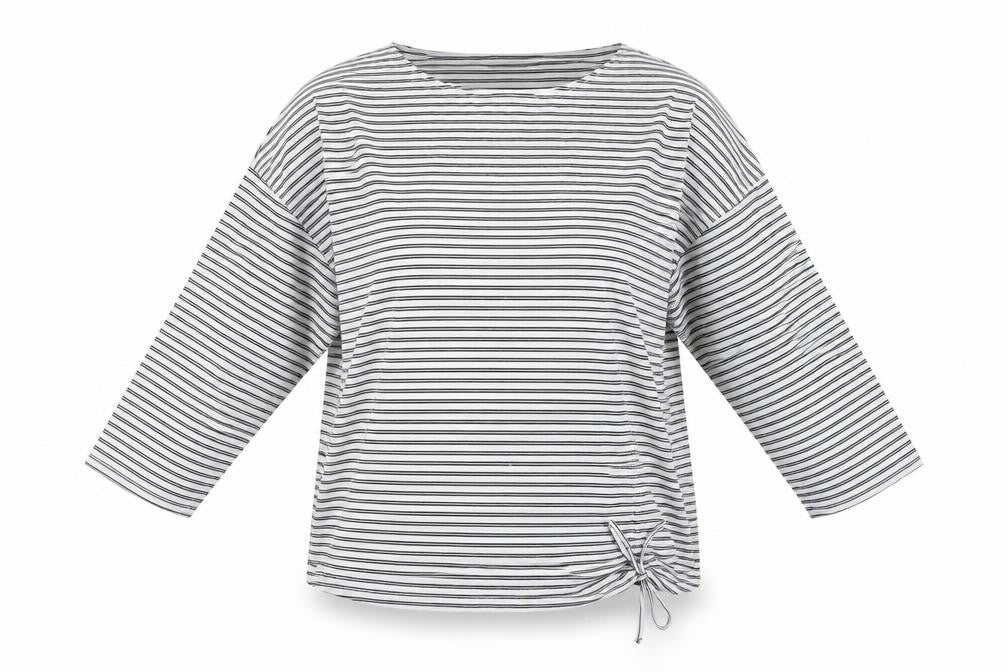 Bonmarché Women’s Black Stripe Relaxed Fit Jersey Top Size 20