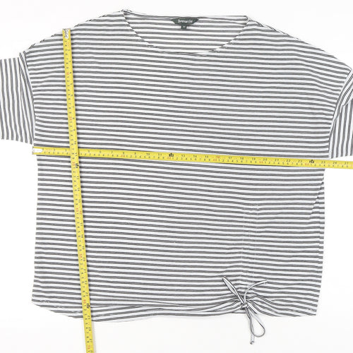 Bonmarché Women’s Black Stripe Relaxed Fit Jersey Top Size 20