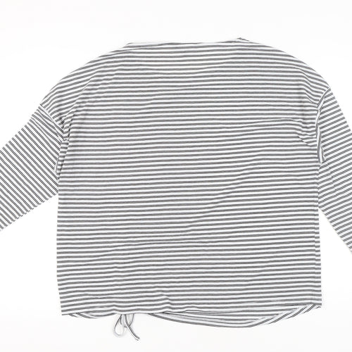 Bonmarché Women’s Black Stripe Relaxed Fit Jersey Top Size 20