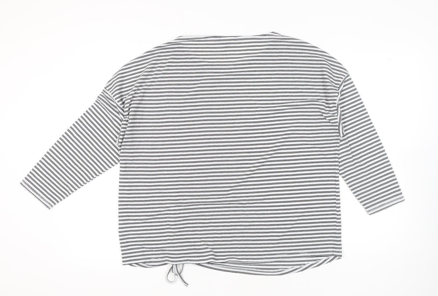 Bonmarché Women’s Black Stripe Relaxed Fit Jersey Top Size 20