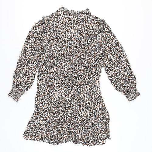 Marks and Spencer Girls Leopard Print A-Line Dress 10-11 Years