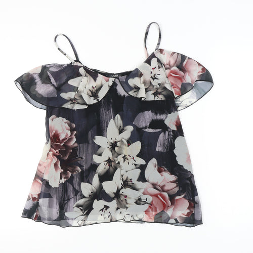 Quiz Womens Multicoloured Floral Ruffle Camisole Blouse Size 10