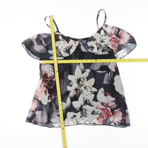Quiz Womens Multicoloured Floral Ruffle Camisole Blouse Size 10