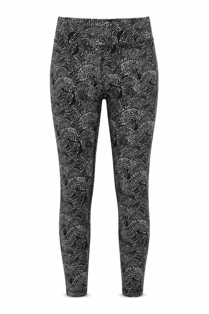 Front view of ESMARA women’s black xs geometric print active leggings