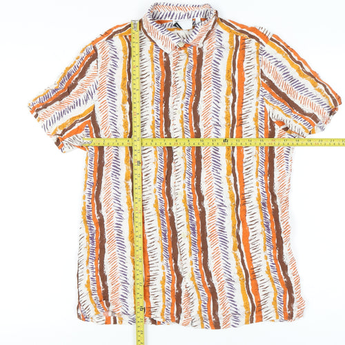 ASOS Design Men’s Striped Viscose Short Sleeve Shirt S