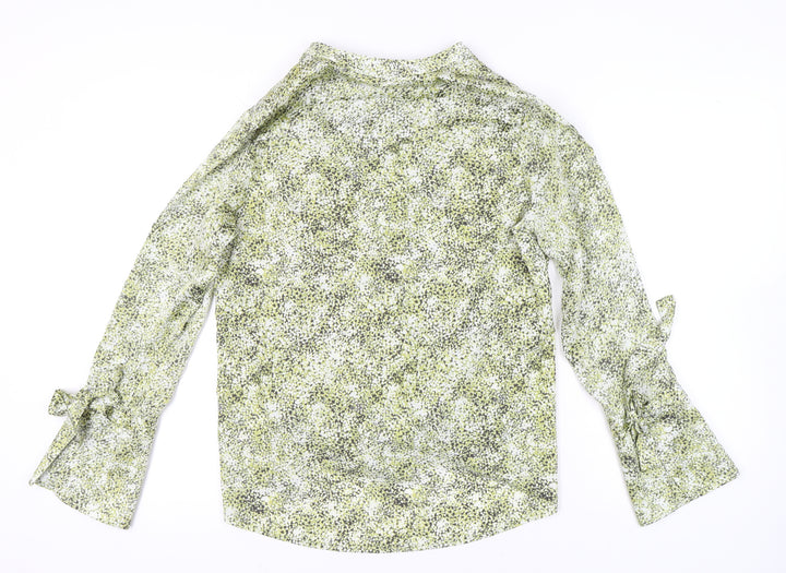 Next Womens Green Floral Long Sleeve Blouse Size 14