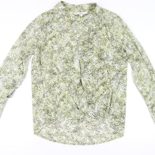 Next Womens Green Floral Long Sleeve Blouse Size 14